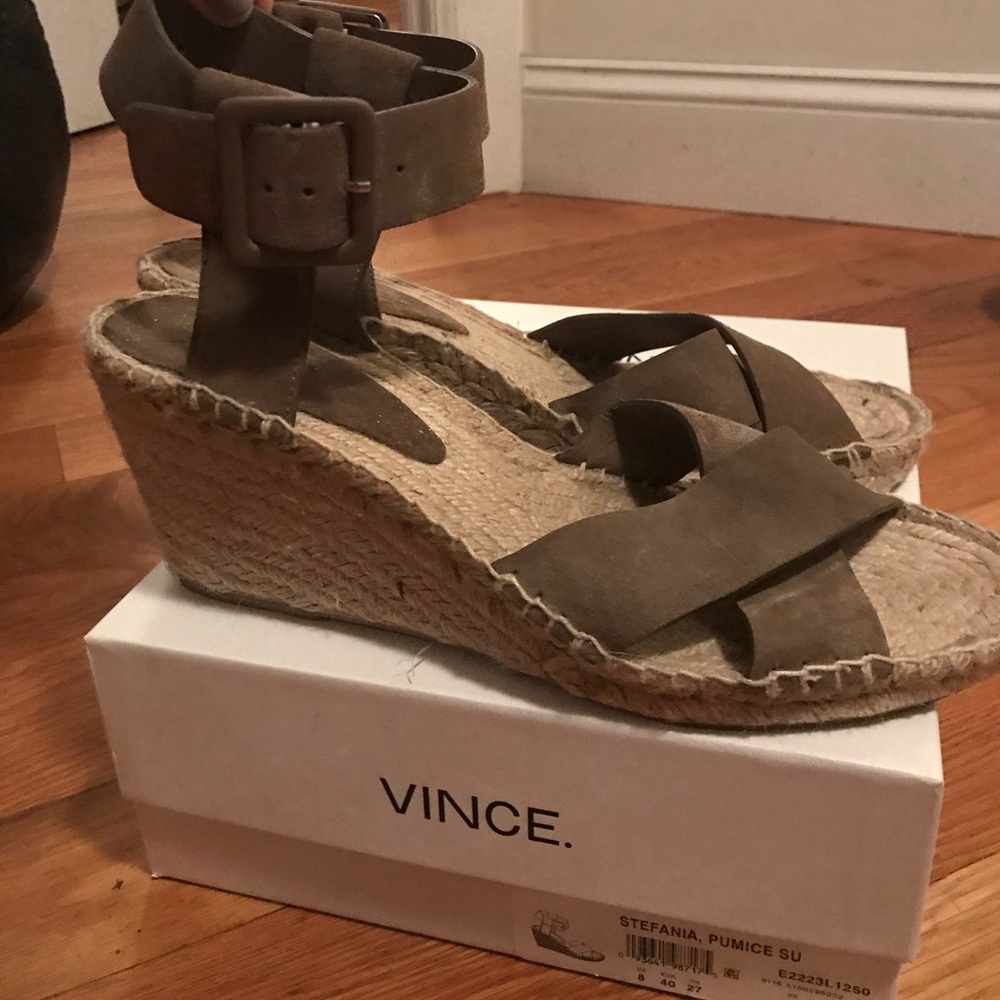 Vince ankle wedge sandals